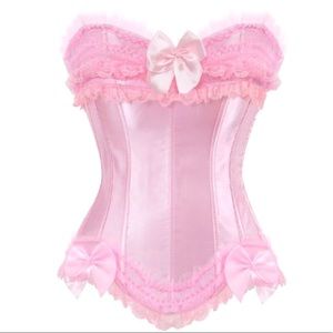 NWOT satiny corset lingerie with matching thong